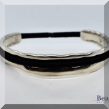 J040. Maria Shireen Sterling cuff bracelet with elastic. Marked 925 - $24 